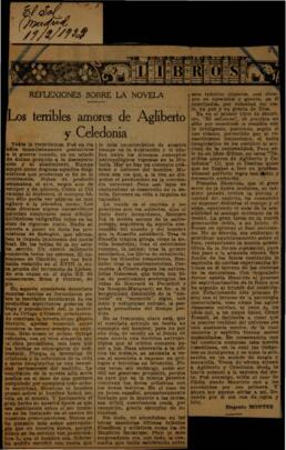 Los terribles amores de Agliberto y Celedonia. Montes, Eugenio . El Sol . Madrid;