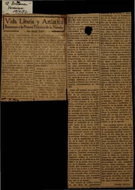 Bacarisse y la nueva técnica de la Novela. Dotor, Ángel . El Dictamen, Vida Literaria y Artística . Veracruz (México);