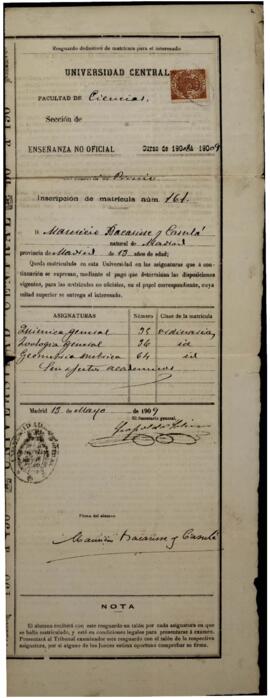 Certificado de estudios.