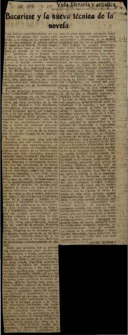 Bacarisse y la nueva técnica de la Novela. Dotor, Ángel . [s.n.]