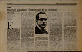 Mauricio Bacarisse, recuperación de un olvidado. Cano, José Luis . El País . Madrid;